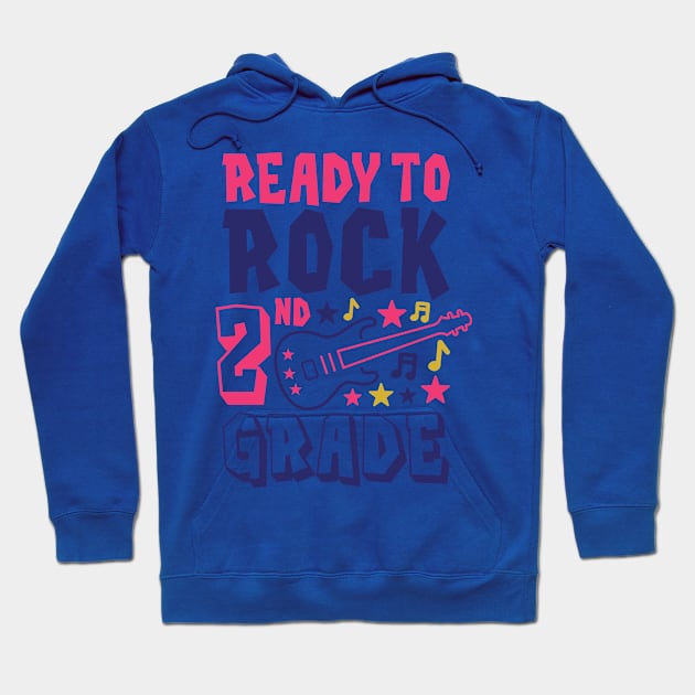 Rocking 2nd Grade Funny Kids School Rock Back to School Hoodie by ThreadSupreme